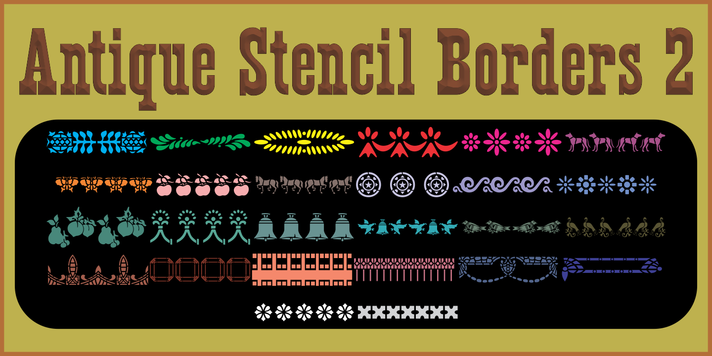 Font Antique Stencil Borders Two JNL